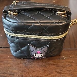 Sanrio Kuromi Girls Quilted Faux Leather Mini Crossbody Bag